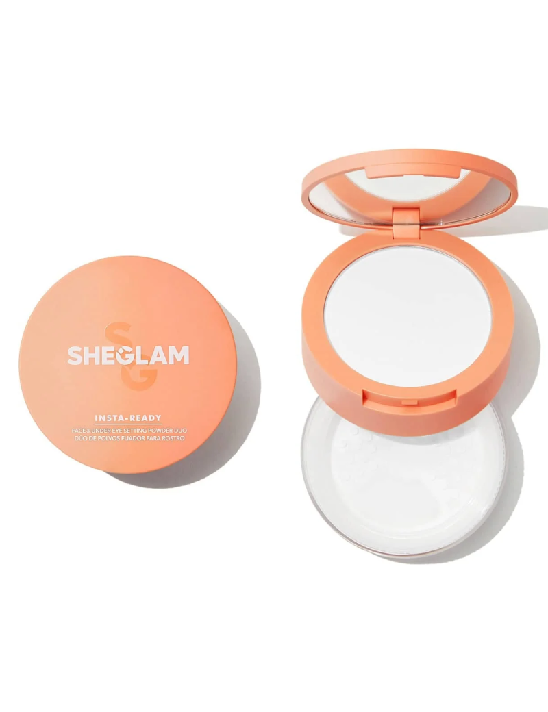 پودر فیکس دو طبقه شیگلم بی رنگ SHEGLAM Insta-Ready Translucent Loose Under Eye Setting Powder