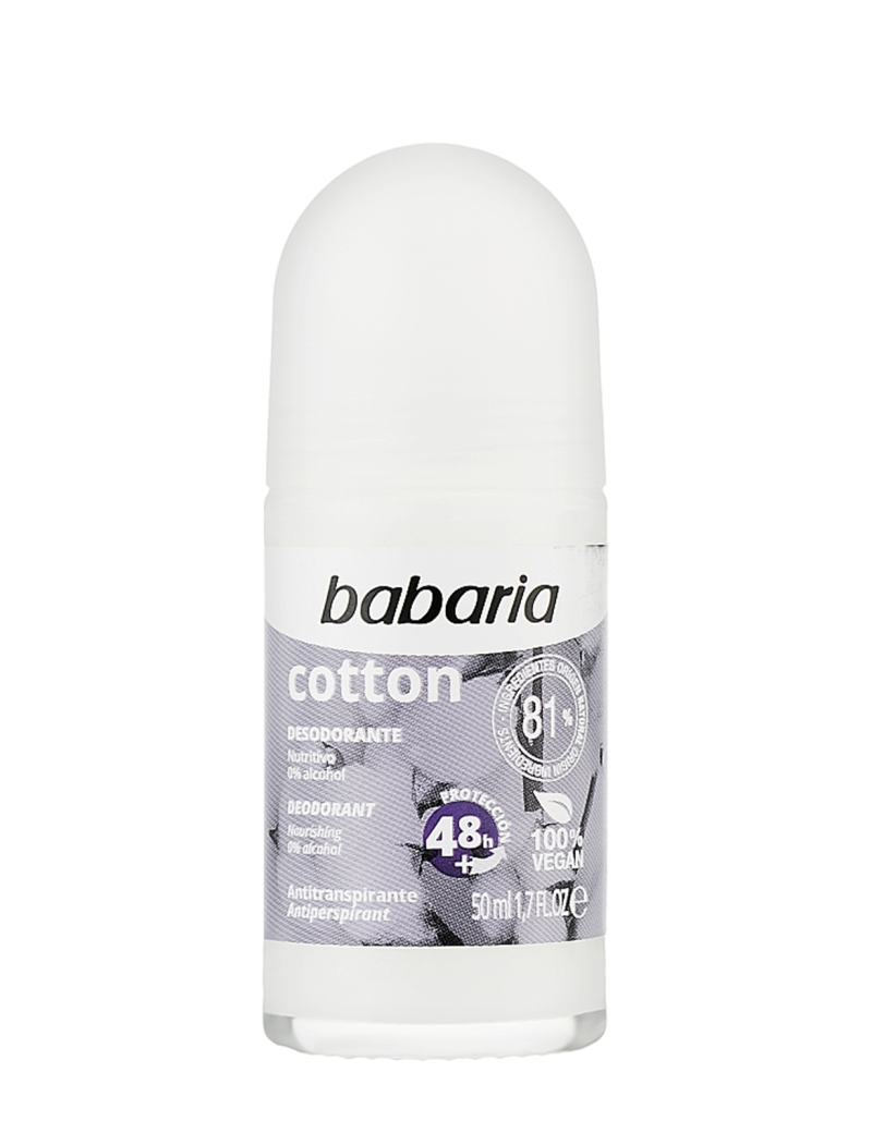 باباریا مام رول ضدتعریق کتان  BABARIA Cotton Deodorant 48H Antiperspirant