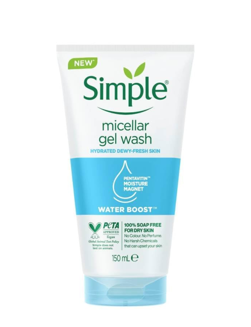 ژل شستشوی صورت سیمپل واتر بوست  Simple Water Boost Micellar Gel Facial Wash