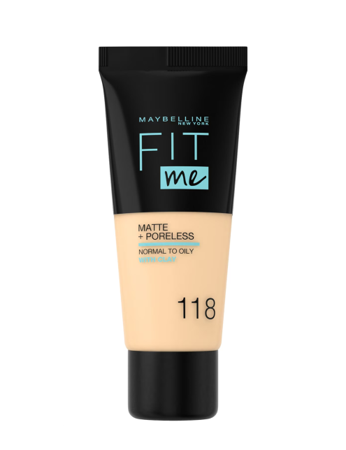 میبلین کرمپودر فیت می  Maybelline New York Fit Me Matte & Poreless 118 Light Beige