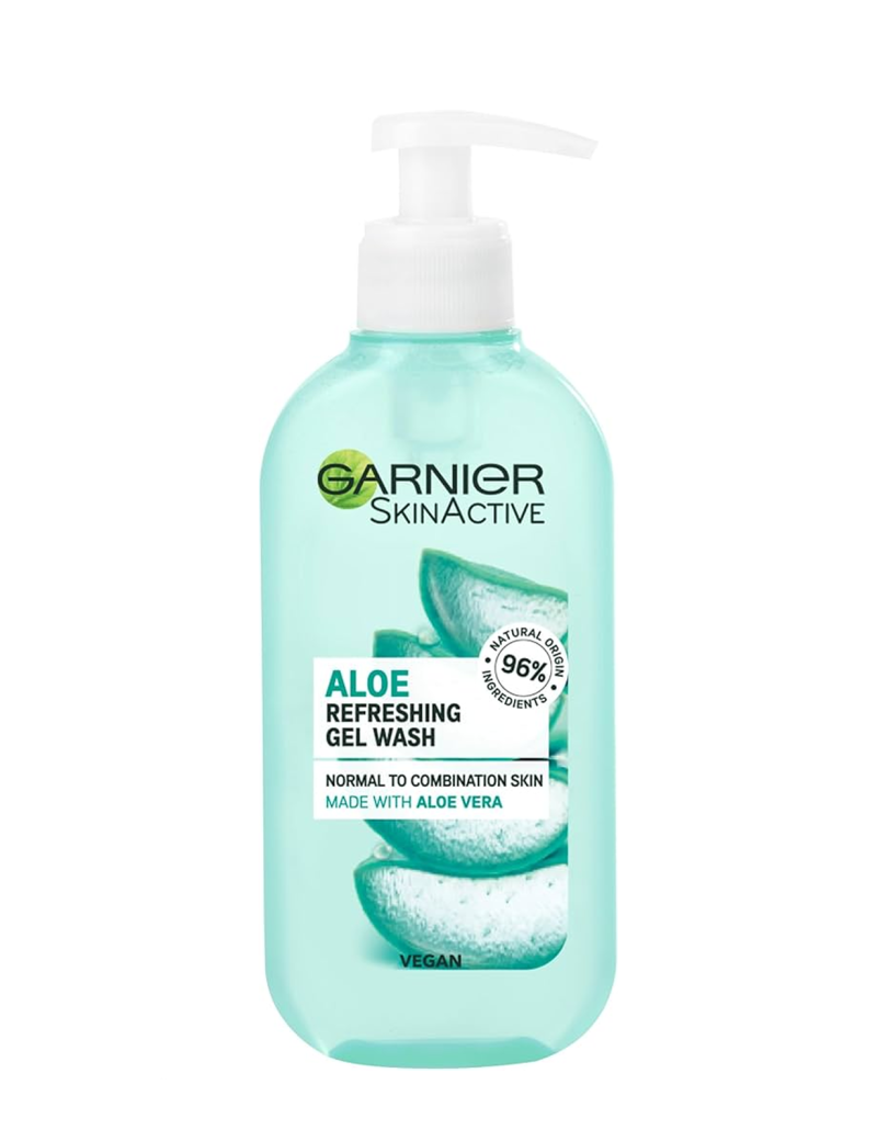 گارنیر ژل شستشوی صورت حاوی آلوئه ورا Garnier Natural Aloe Extract Gel Wash Normal Skin 200 ml