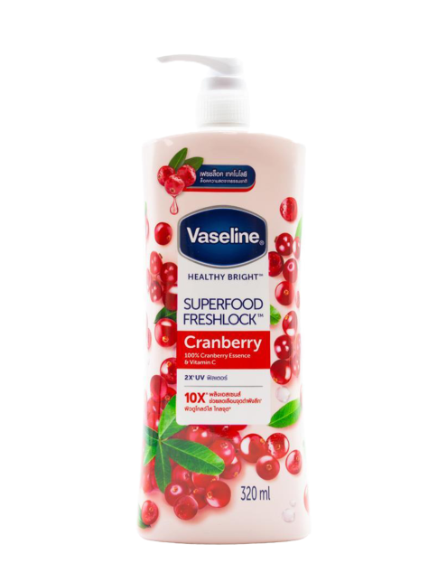 وازلین لوسیون بدن کرن بری VASELINE Healthy Bright Superfood Freshlock Body Lotion Cranberry