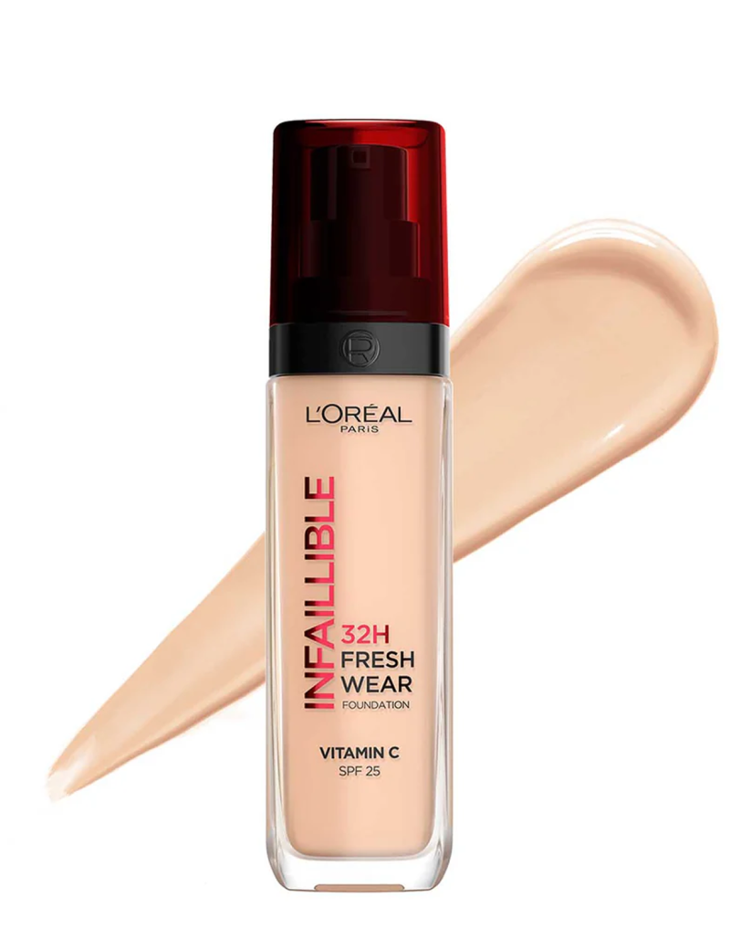 کرمپودر شیشه ای لوریل L'Oreal Paris Infallible 32H Fresh Wear Foundation - 145 Cool Undertone