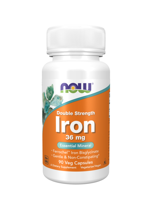 آهن نوو NOW Iron 36 mg, Double Strength Veg Capsules