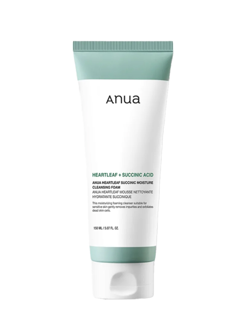 فوم شستشوی ساسینیک اسید آنوا مرطوب کننده و تسکین دهنده Anua Heartleaf Succinic Moisture Cleansing Foam