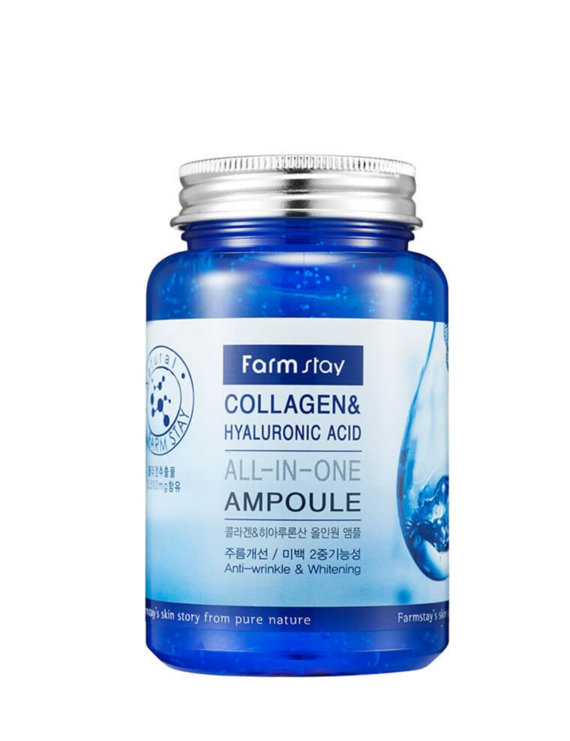 آمپول هیالورونیک اسید و کلاژن فارم استی Farmstay Collagen Fiala con Acido Ialuronico 250 ml