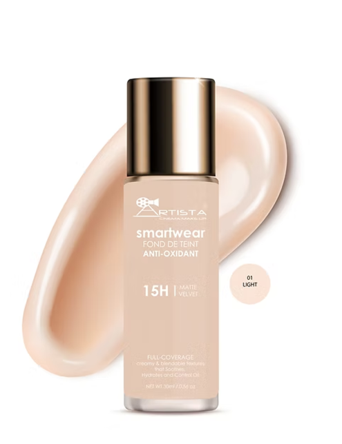 کرمپودر فول کاور آرتیستا ARTISTA Smartwear Pro 15H Fond de Teint 01 light