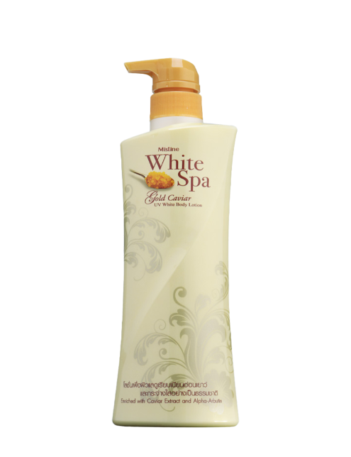 لوشن پمپی میستین وایت اسپا MISTINE WHITE SPA GOLD CAVIAR UV WHITE BODY LOTION