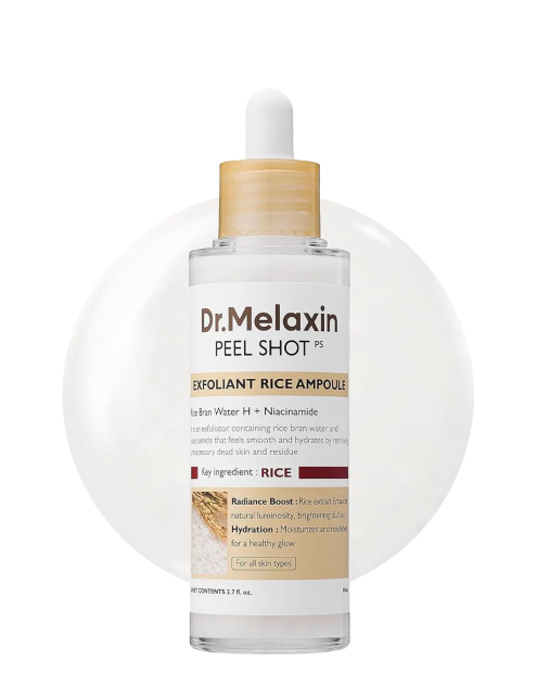 آمپول پیل شات برنج سفید دکتر ملاکسین Dr.Melaxin Peel Shot Exfoliant White Rice Ampoule