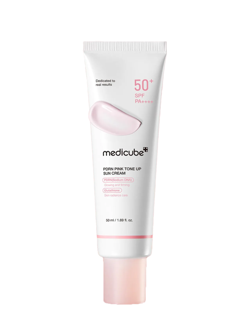 مدی کیوب کرم ضد آفتاب پی دی ار ان تون آپ صورتی Medicube PDRN Pink Tone Up Sun Cream SPF 50