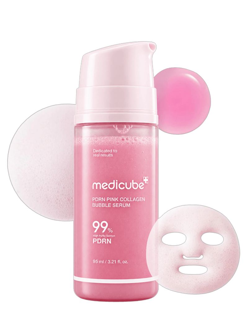 مدی کیوب سرم پی دی ار ان حبابی و کلاژن | medicube PDRN Pink Collagen Bubble Serum