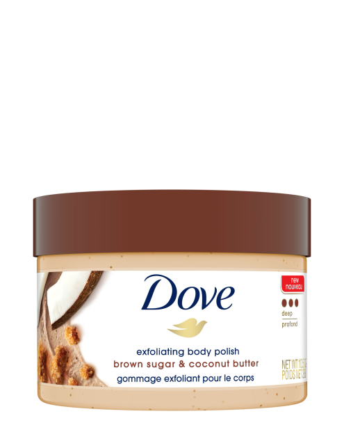 داو‌ اسکراب بدن شکر قهوه‌ای و کره نارگیل | dove exfoliating body polish brown sugar & coconut butter