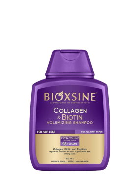 شامپو بیوکسین ضد ریزش و حجم دهنده | bioxcin collagen & biotin volumizing shampoo