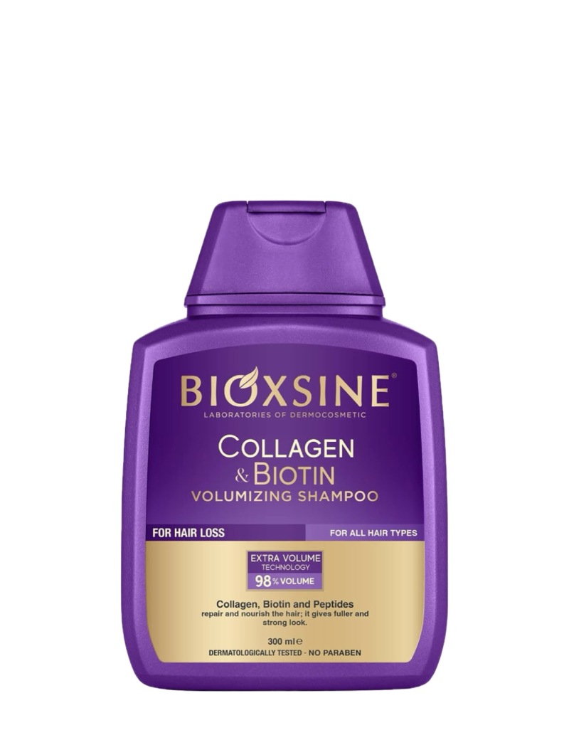 شامپو بیوکسین ضد ریزش و حجم دهنده | bioxcin collagen & biotin volumizing shampoo