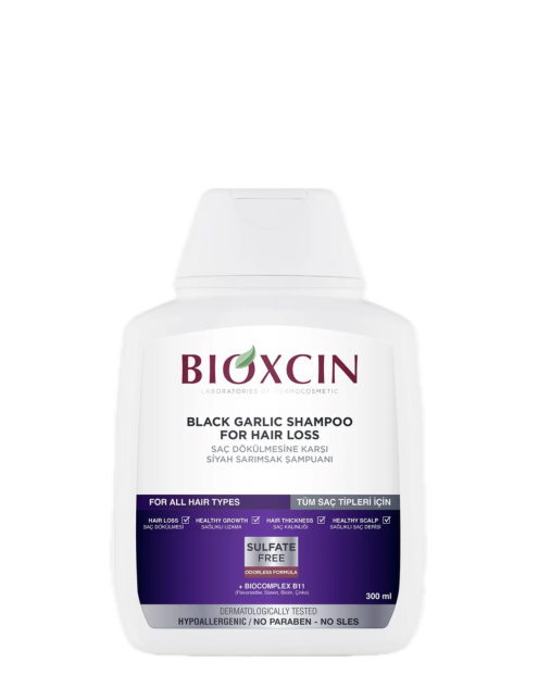 شامپو بیوکسین ضدریزش سیر سیاه | bioxcin black garlic shampoo for hair loss
